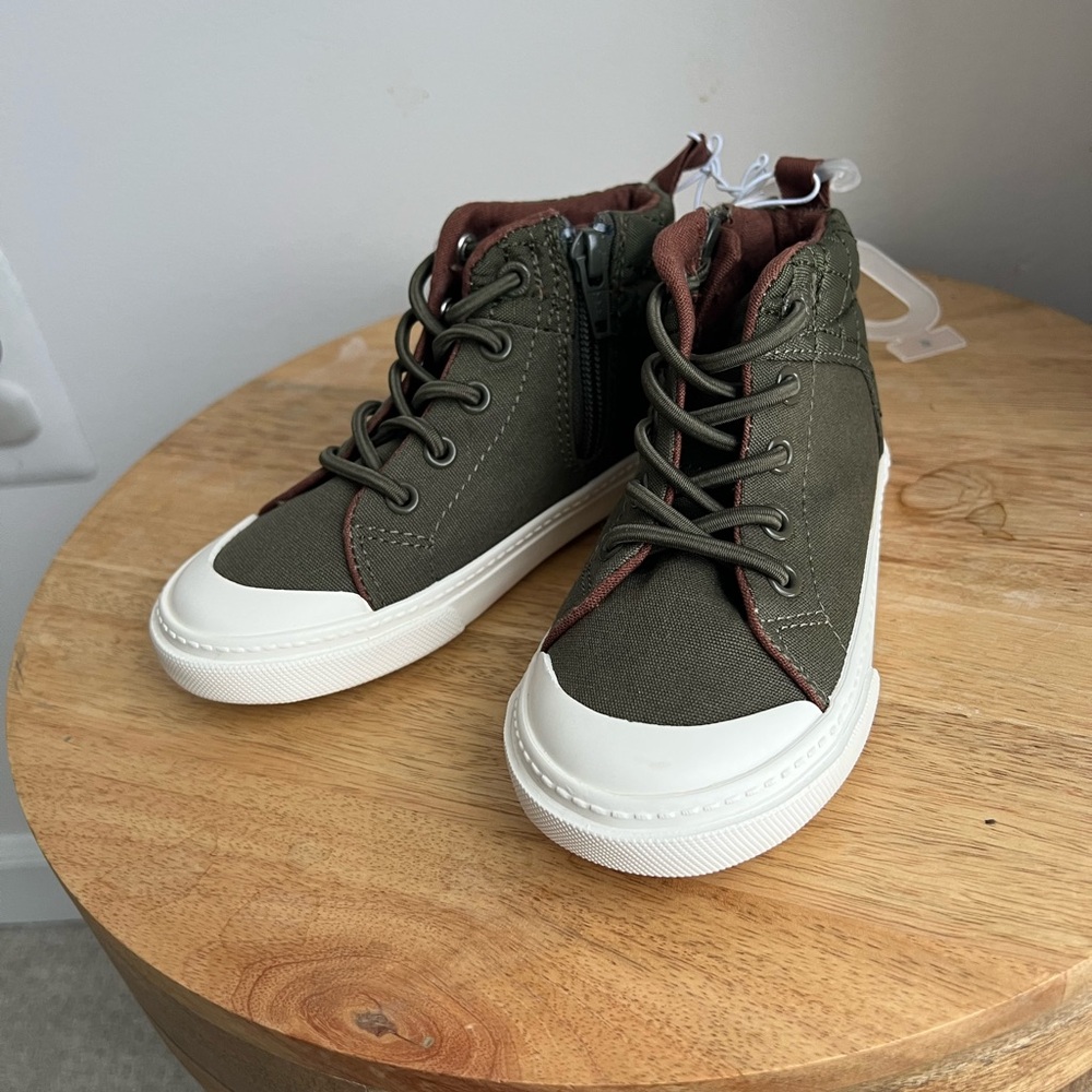 Kids High-Top Sneakers - Olive Green